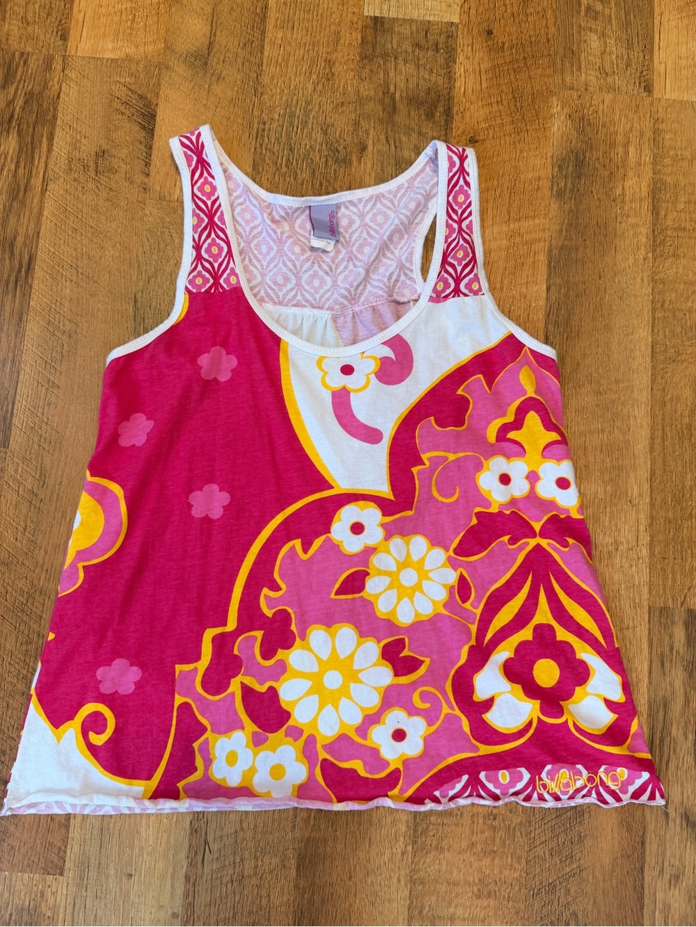 Y2K Billabond Vibrant Pink & Yellow Floral Tank Top